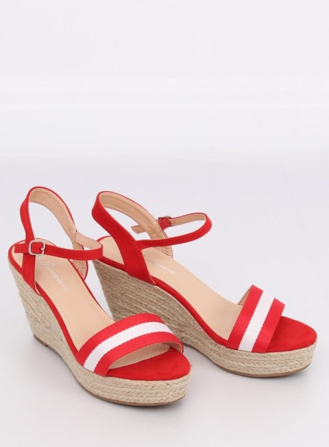 Espadryle na koturnie czerwone 9072 RED