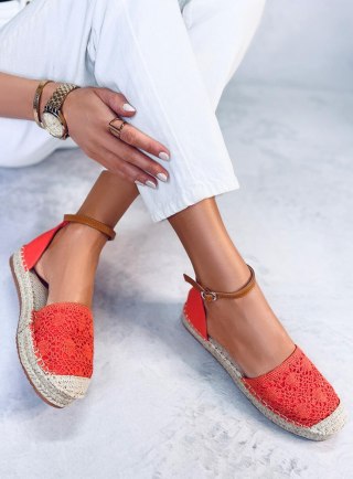 Espadryle wycięte pomarańczowe 3035 ORANGE