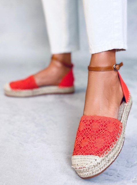 Espadryle wycięte pomarańczowe 3035 ORANGE