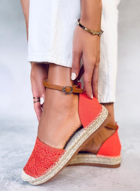 Espadryle wycięte pomarańczowe 3035 ORANGE