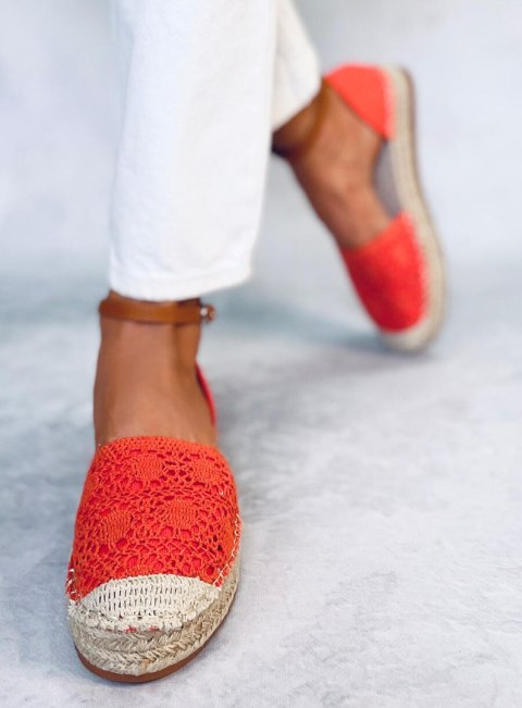 Espadryle wycięte pomarańczowe 3035 ORANGE