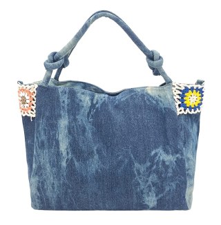 Jeansowy dwukomorowy shopper damski MICUSSI