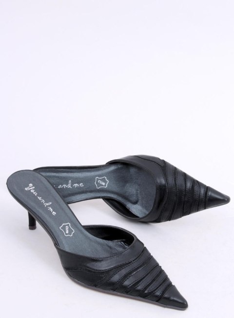 Klapki damskie na szpilce 5129-53 Noir Klapki damskie na szpilce 5129-53 Noir