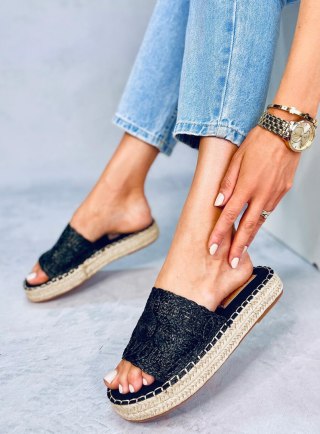 Klapki espadryle czarne T353P BLACK