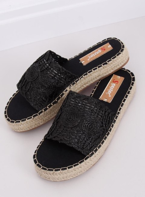 Klapki espadryle czarne T353P BLACK