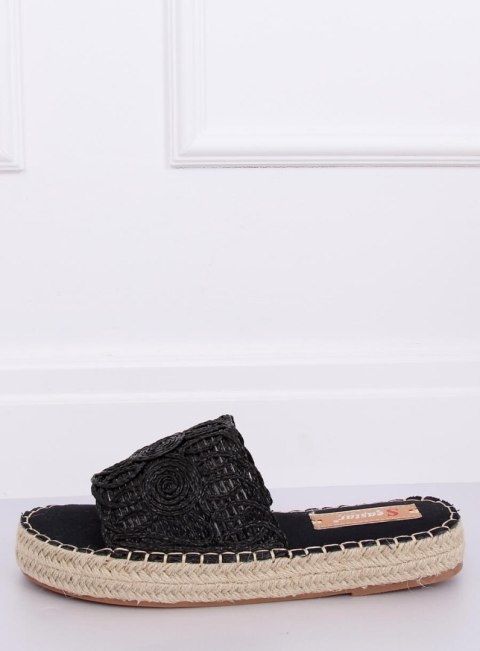 Klapki espadryle czarne T353P BLACK