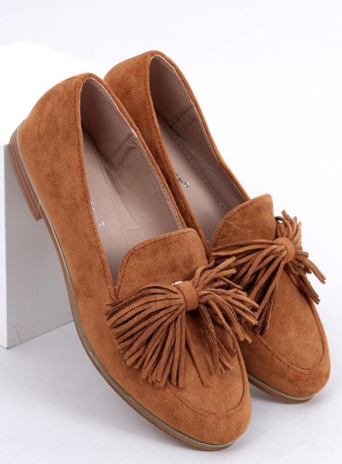 Mokasyny damskie z frędzlami camel T357P CAMEL Mokasyny damskie z frędzlami camel T357P CAMEL