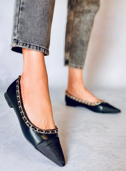 Baleriny z łańcuszkiem SABINA BLACK Baleriny z łańcuszkiem SABINA BLACK