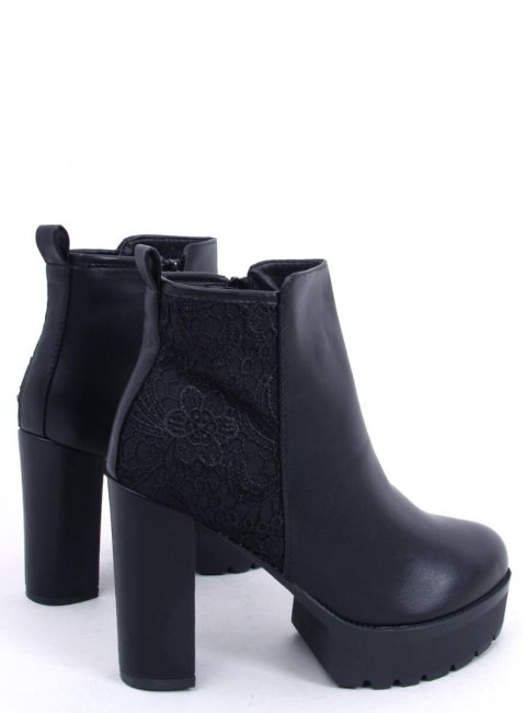 Botki na platformie czarne RB41P BLACK Botki na platformie czarne RB41P BLACK