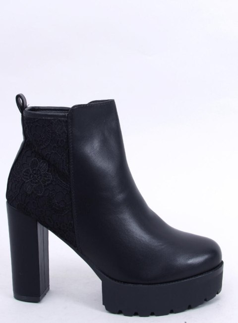 Botki na platformie czarne RB41P BLACK Botki na platformie czarne RB41P BLACK