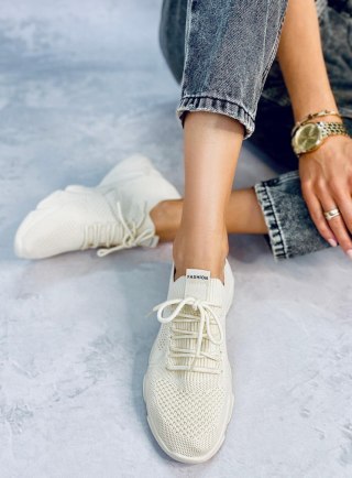 Buty sportowe skarpetkowe beżowe FF-10 BEIGE