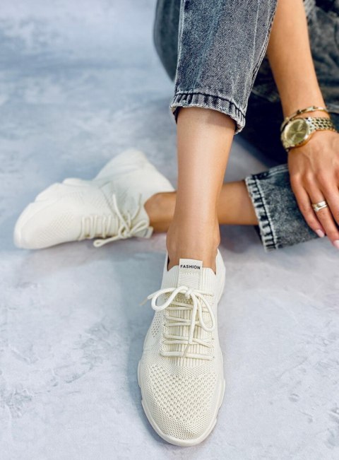 Buty sportowe skarpetkowe beżowe FF-10 BEIGE