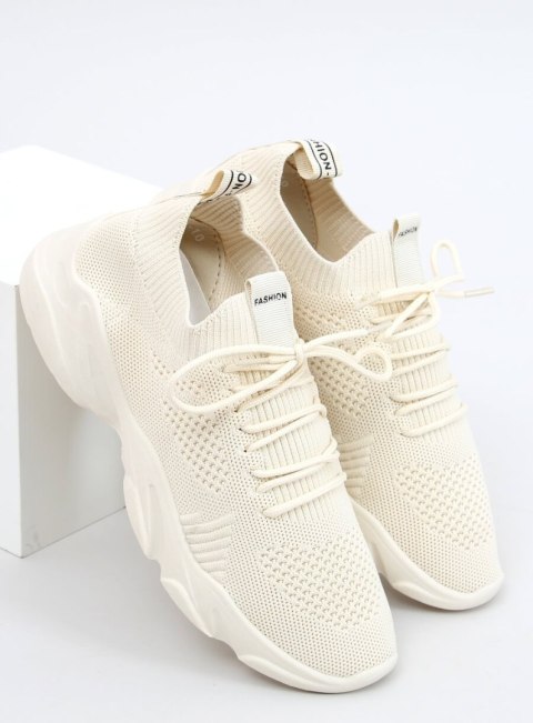 Buty sportowe skarpetkowe beżowe FF-10 BEIGE