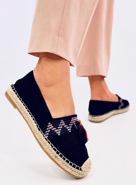 Espadryle boho z frędzlem BIRNA BLACK Espadryle boho z frędzlem BIRNA BLACK