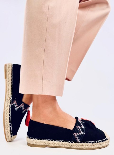 Espadryle boho z frędzlem BIRNA BLACK Espadryle boho z frędzlem BIRNA BLACK