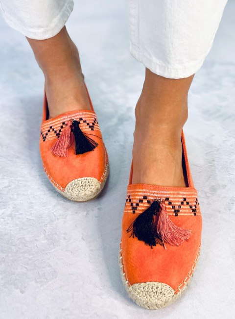 Espadryle boho z frędzlem BIRNA ORANGE