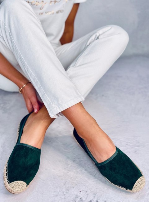 Espadryle damskie zielone M-515 DK.GREEN