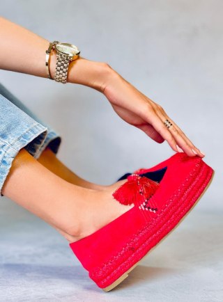 Espadryle z frędzelkami czerwone 1735 RED