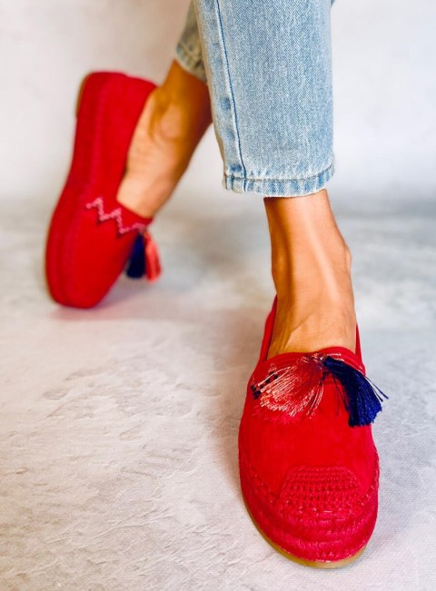 Espadryle z frędzelkami czerwone 1735 RED Espadryle z frędzelkami czerwone 1735 RED