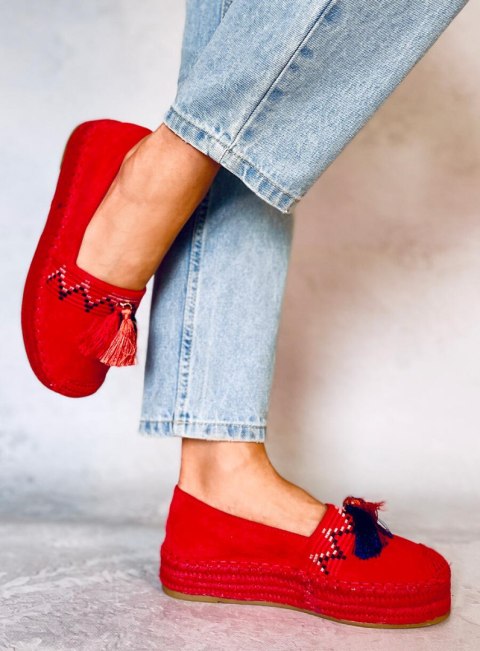 Espadryle z frędzelkami czerwone 1735 RED Espadryle z frędzelkami czerwone 1735 RED