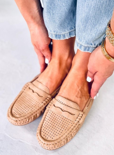 Mokasyny damskie MINORI BEIGE Mokasyny damskie MINORI BEIGE