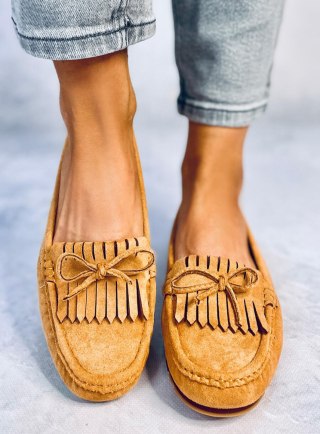 Mokasyny damskie camel GS11P TAN