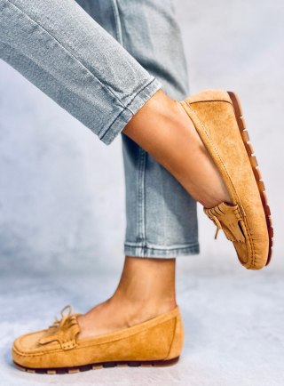 Mokasyny damskie camel GS11P TAN