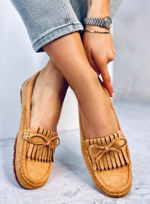 Mokasyny damskie camel GS11P TAN Mokasyny damskie camel GS11P TAN
