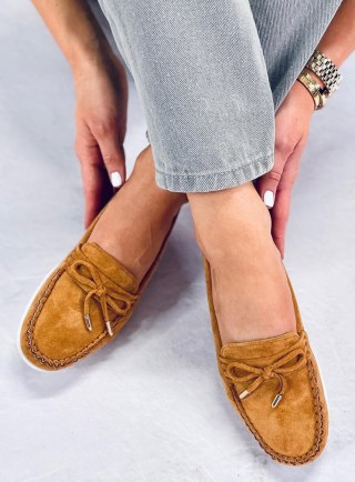 Mokasyny damskie camel RQ-2 CAMEL