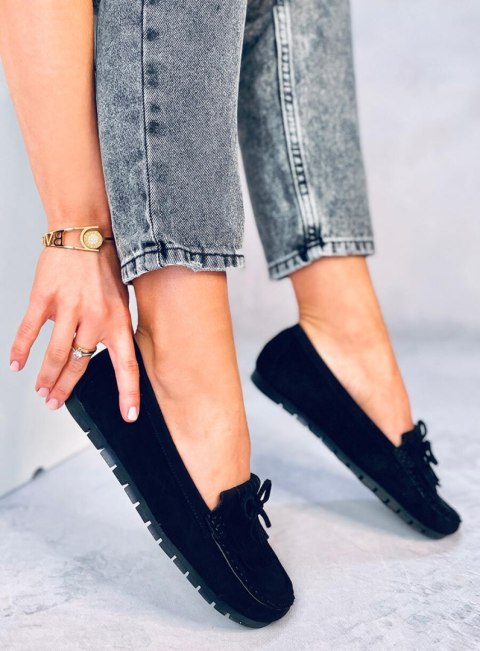 Mokasyny damskie czarne GS11P BLACK Mokasyny damskie czarne GS11P BLACK