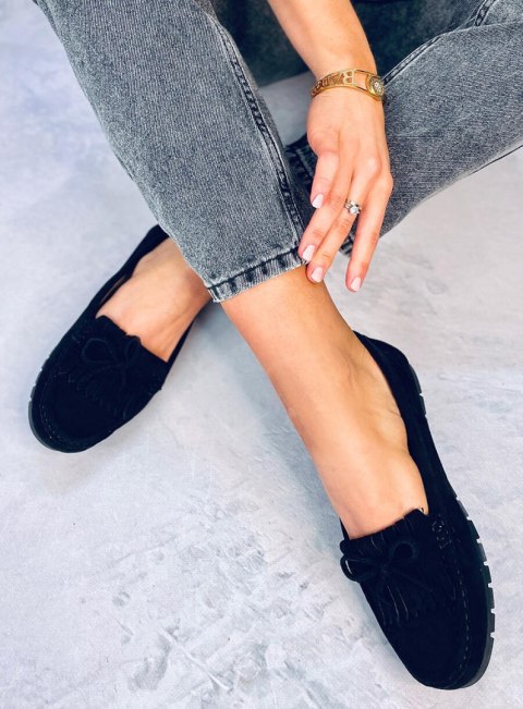 Mokasyny damskie czarne GS11P BLACK Mokasyny damskie czarne GS11P BLACK