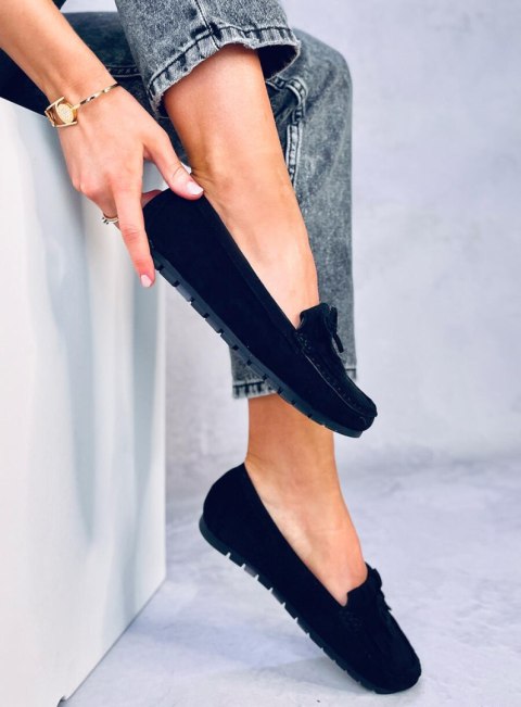 Mokasyny damskie czarne GS11P BLACK Mokasyny damskie czarne GS11P BLACK