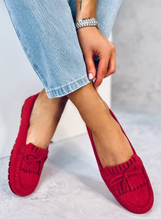 Mokasyny damskie czerwone GS11P RED