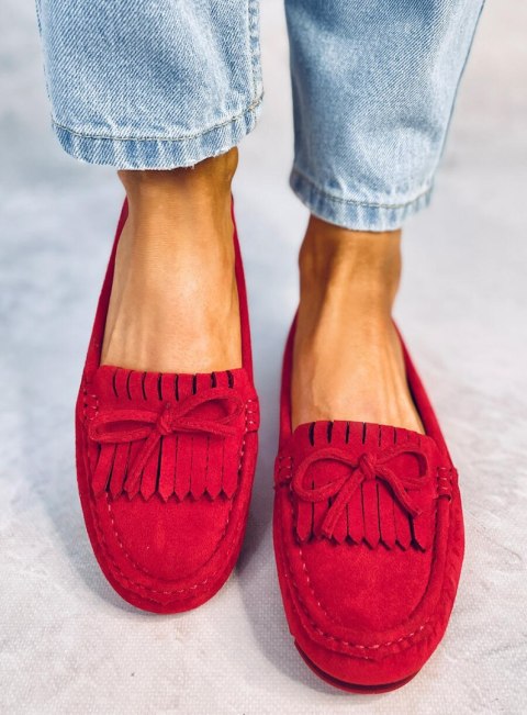 Mokasyny damskie czerwone GS11P RED Mokasyny damskie czerwone GS11P RED
