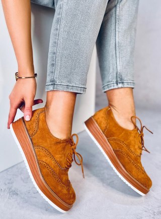 Mokasyny damskie sznurowane camel 8998-46 CAMEL