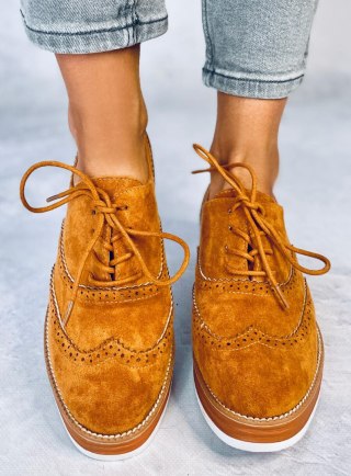 Mokasyny damskie sznurowane camel 8998-46 CAMEL