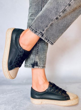 Trampki damskie espadryle czarne NA05P Black