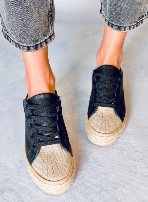 Trampki damskie espadryle czarne NA05P Black