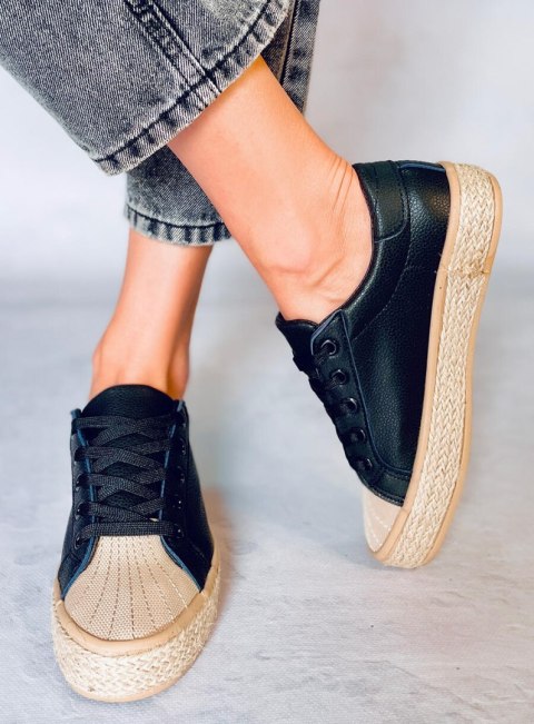 Trampki damskie espadryle czarne NA05P Black