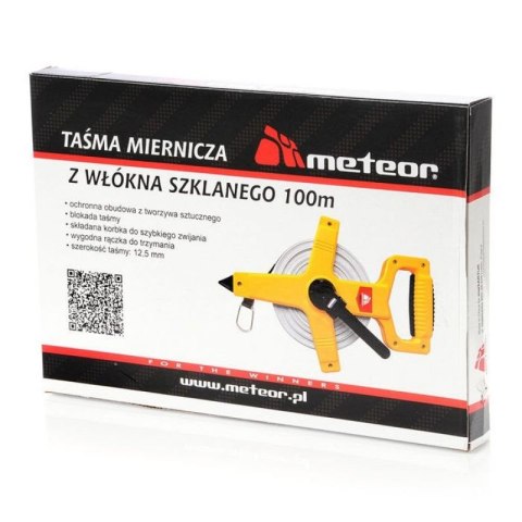Taśma miernicza z rączką Meteor 100m 38303 Taśma miernicza z rączką Meteor 100m 38303