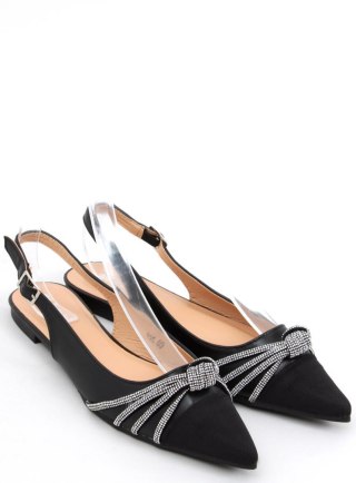 Baleriny z odkrytą piętą chanelki TAYLOR BLACK