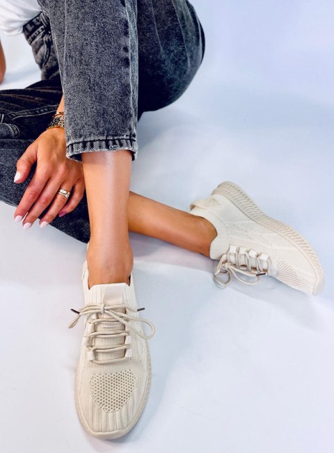 Buty sportowe skarpetkowe ZEWA BEIGE