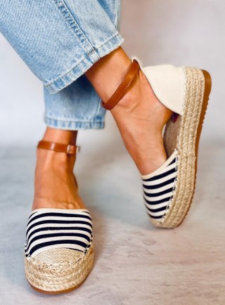 Espadryle w paski GEMA BLACK