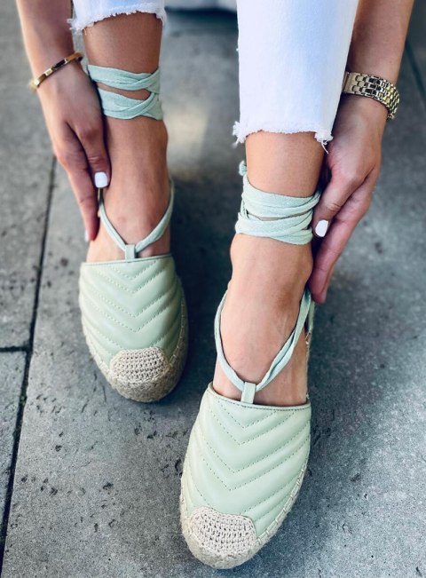 Espadryle wiązane na kostkę FREESIA GREEN