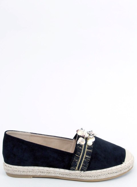 Espadryle z muszelkami LOLA BLACK