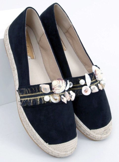 Espadryle z muszelkami LOLA BLACK