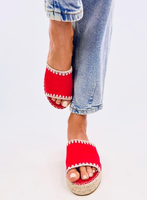 Klapki damskie espadryle LEVEN RED