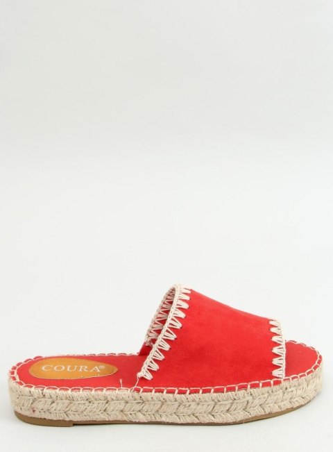 Klapki damskie espadryle LEVEN RED