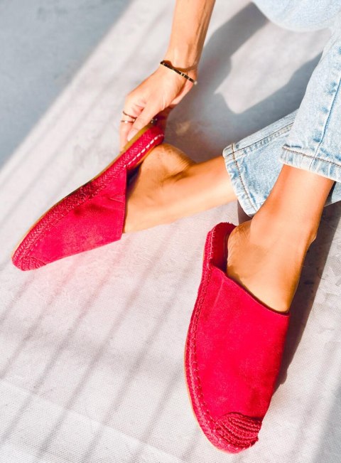 Klapki espadryle full kolor MARINA RED