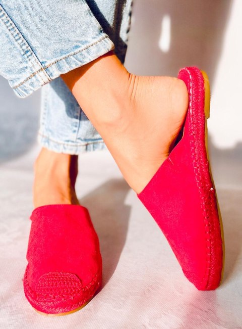 Klapki espadryle full kolor MARINA RED